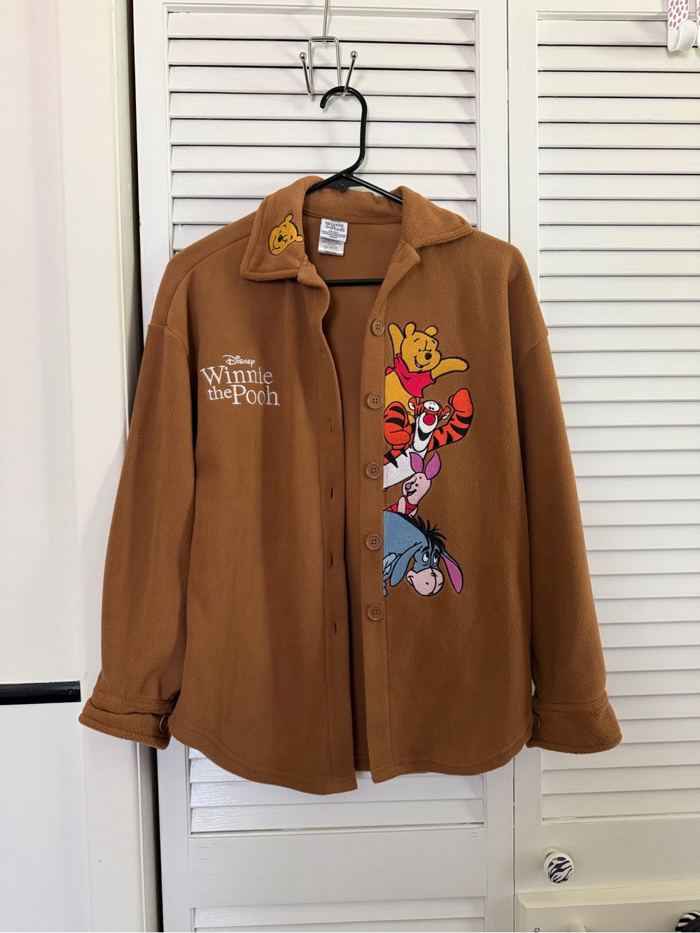 Disney Winnie the Pooh Brown Fleece Teddy Jacket with Character Embroidery